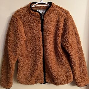 Brown Fuzzy Zip Up